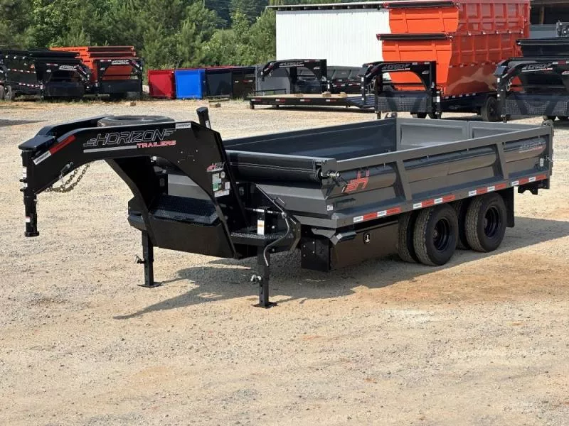 2025 16' HZH GN Dump Trailer w/ 2' Walls (2) 12k Axles, 3-Way Door, Tarp