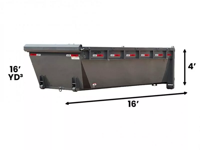 2025 16' Roll Off Bin-4' Side Wall-7 Gauge Floor 031-16