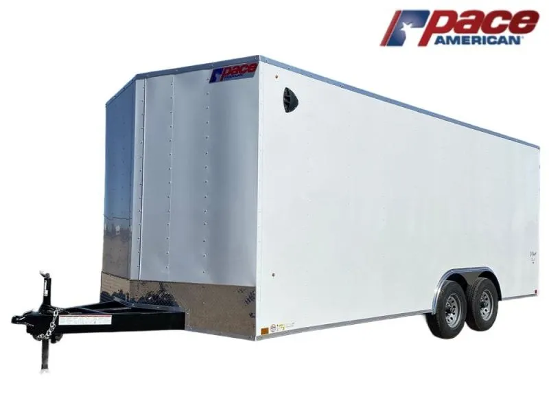 2026 8.5 x 20 Outback DLX Flat Top V Nose Car Hauler (2)-5200 lbs Axles 146223