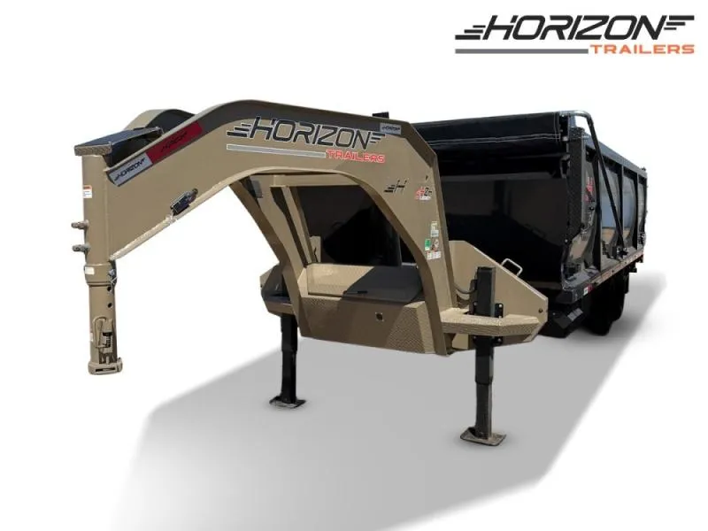 2026 20 Horizon HZH Gooseneck Dump Trailer 48" Side Walls Hydraulic Jacks-(2) 12k Axles 16723