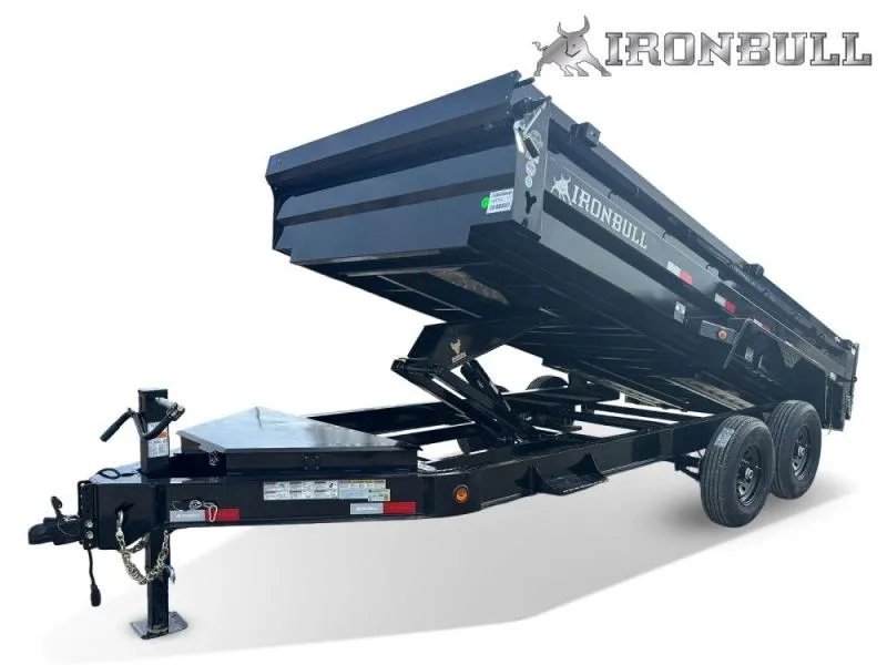 2026 16' x 83" Iron Bull DWB Bumper Pull Dump Trailer 24" Side Walls-(2) 7,000 lb Axles 112400