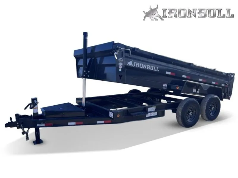 2026 14' x 83" Iron Bull DTB Bumper Pull Dump Trailer 24" Side Walls-(2) 7,000 lb Axles, Telescopic 110018