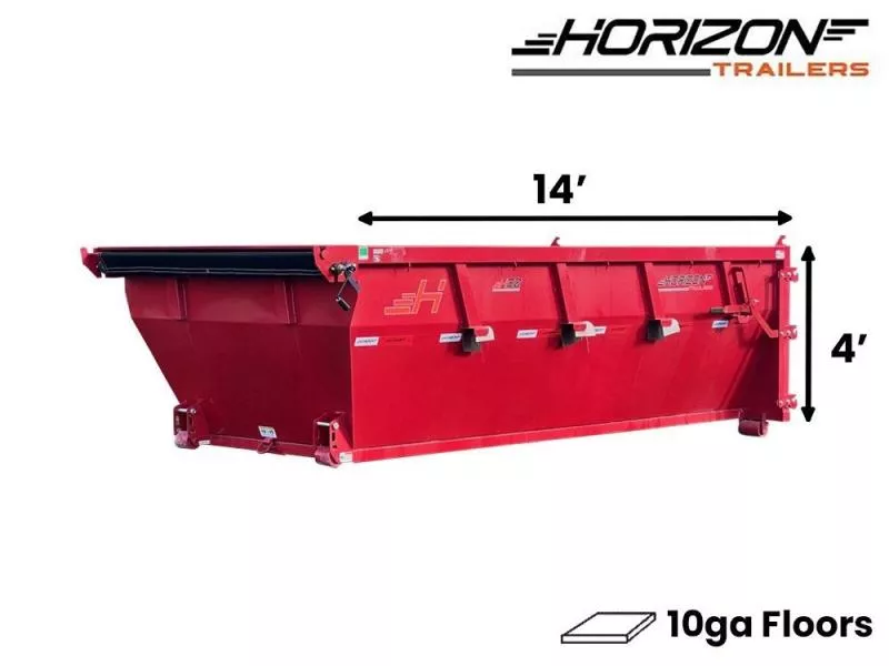 2026 14' HDZ Roll Off Bin 4' Wall + Tarp 010229