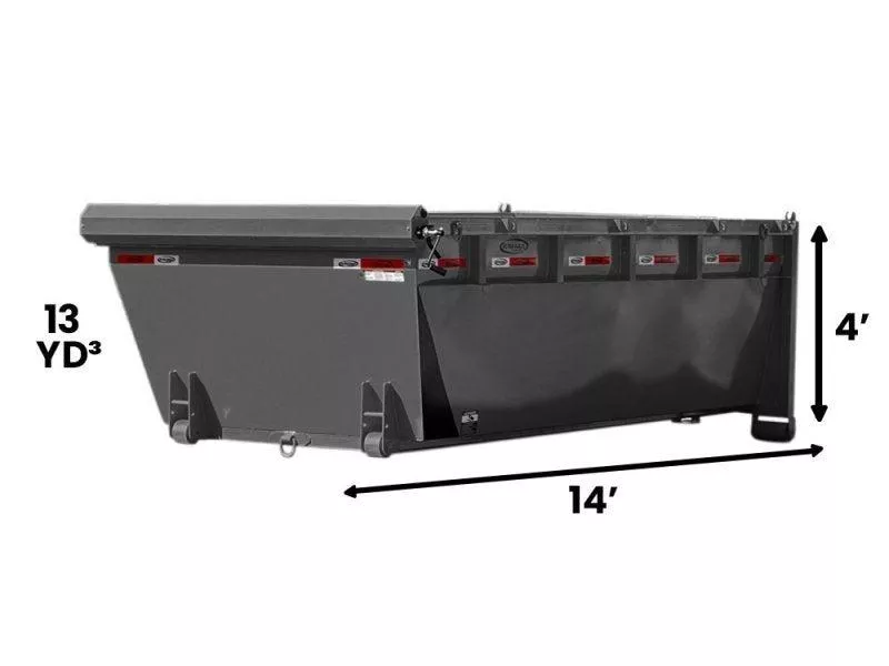 2025 14' Roll Off Bin-4' Side Wall-7 Gauge Floor 847-50