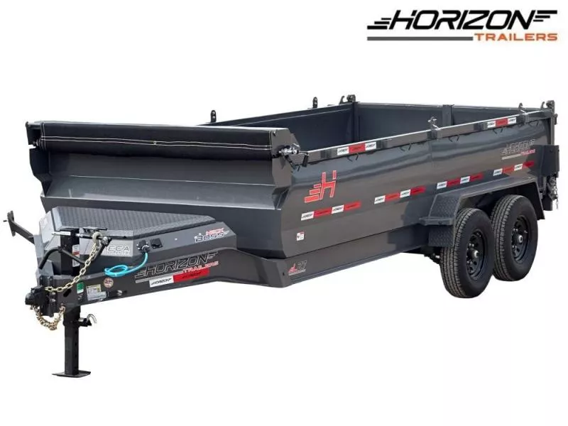2025 16' LZ7 Dump Trailer 30" Walls-Scissor Lift-14K GWVR-14ply Tires-3 Way Door-Ramps 11874