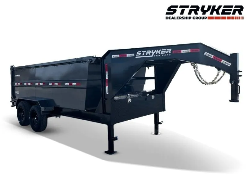 2026 14' Stryker SDT Gooseneck Dump Trailer 48" Side Walls-(2) 7k Axles 3930