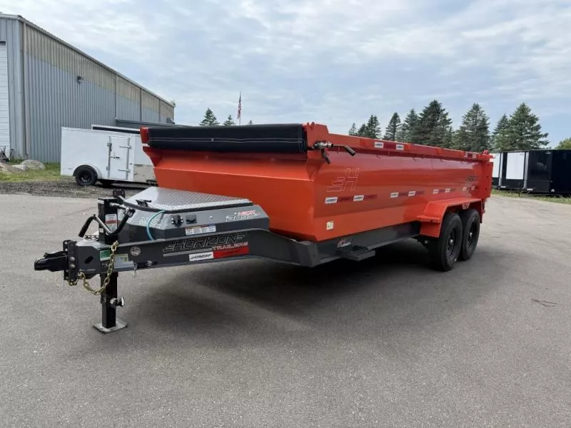 2025 16' HZ7 Dump 36" Sides-7K Axles-620 Scissor-14 ply Tires-2 Speed Jack