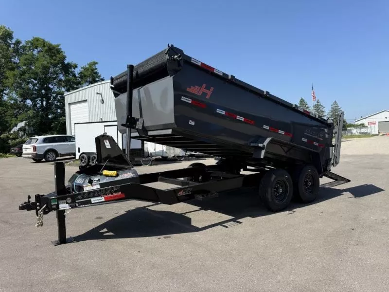 2025 14' LZ7 Dump Trailer 42" Walls-Telescopic Lift-14K GWVR-Hydraulic Jacks-3 Way Door-Ramps