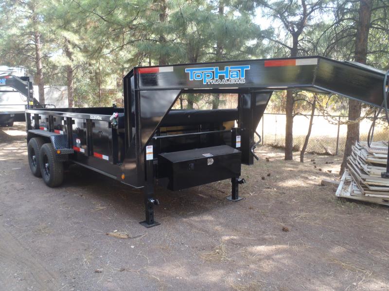 7' X 16' Low Pro Style 2' Sides 14000 lb G.V.W. Gooseneck Dump Trailer 7' X 16' Low Pro Style 2' Sides 14000 lb G.V.W. Gooseneck Dump Trailer