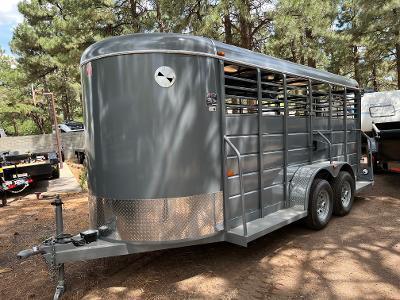 6'x16' 4' solid sides All around Stock Trailer 6'6" Tall 6'x16' 4' solid sides All around Stock Trailer 6'6" Tall