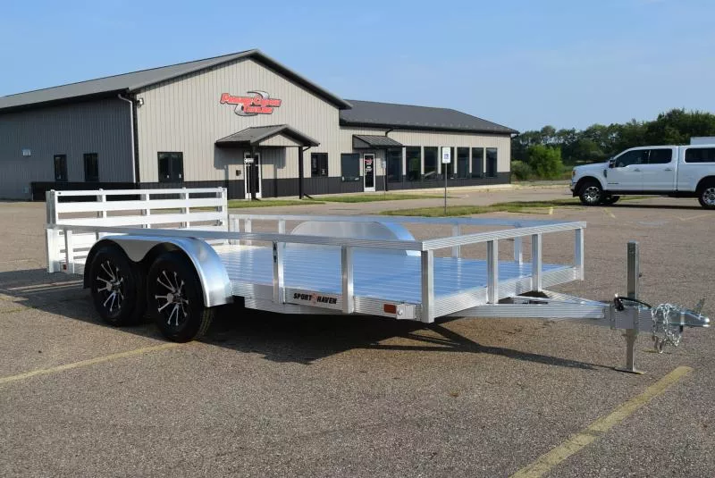 SPORT HAVEN 7x14 DELUXE OPEN UTILITY w/ BI-FOLD RAMP GATE