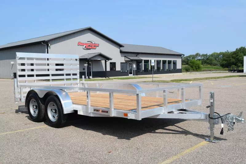 SPORT HAVEN 7x14 OPEN UTILITY TRAILER W/ HD REAR RAMP GATE
