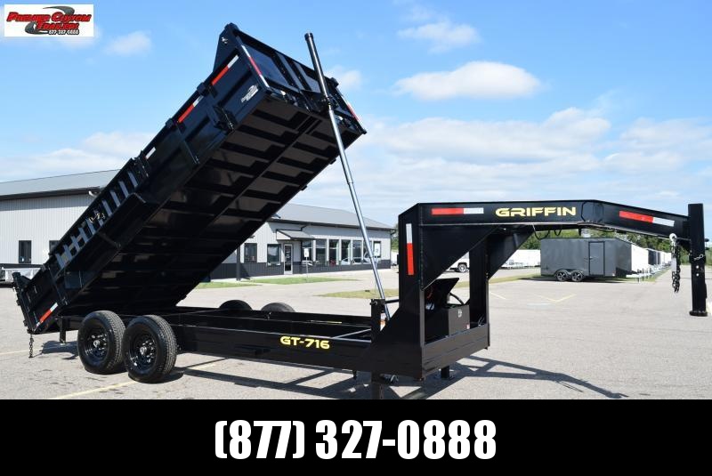 GRIFFIN 7x16 GOOSENECK DUMP TRAILER w/ TELESCOPING CYLINDER GRIFFIN 7x16 GOOSENECK DUMP TRAILER w/ TELESCOPING CYLINDER