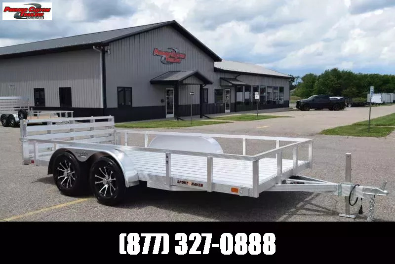 SPORT HAVEN 7x14 DELUXE OPEN UTILITY w/ BI-FOLD RAMP GATE | Custom ...