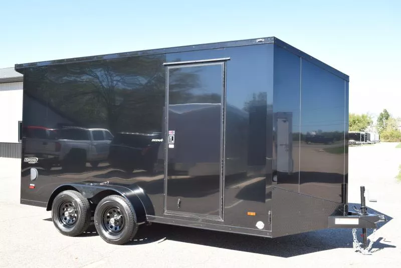 BRAVO 7x14 SCOUT ENCLOSED CARGO TRAILER *MIDNIGHT EDITION* - .080 POLYCOR EXTERIOR SKIN