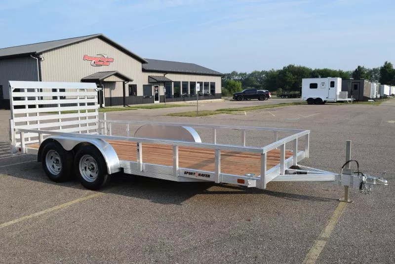 SPORT HAVEN 7x16 OPEN UTILITY TRAILER W/ HD REAR RAMP GATE