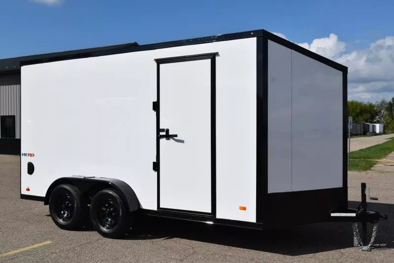BRAVO HERO 7x14 ENCLOSED CARGO TRAILER - .080 POLYCOR EXTERIOR *MIDNIGHT EDITION*