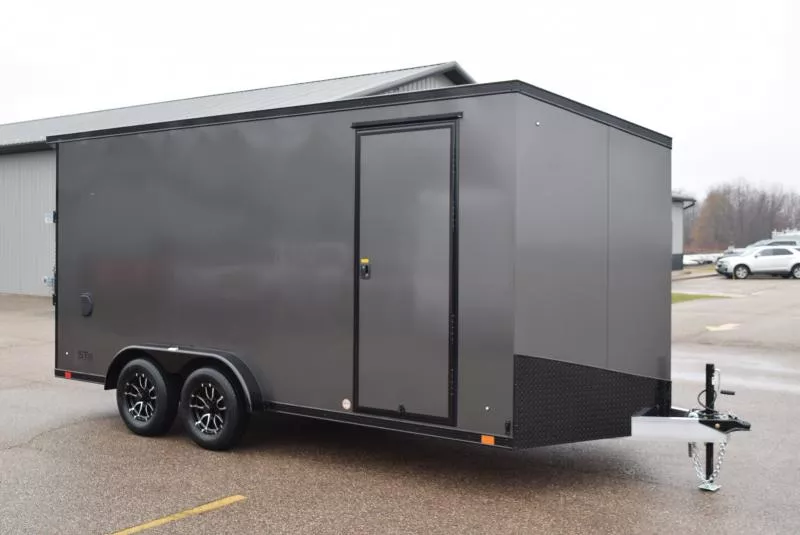 ATC 7.5x16 STO 400 ALUMINUM CARGO TRAILER w/ BLACK TRIM PACKAGE