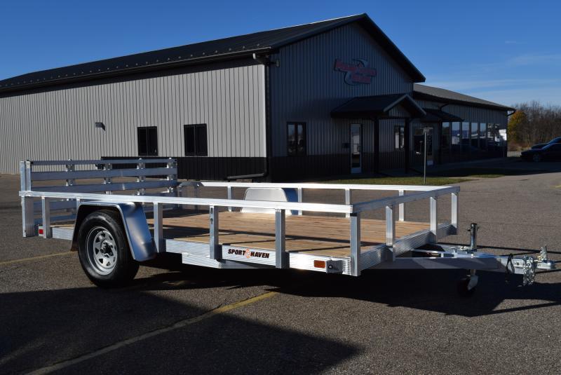 SPORT HAVEN 7x12 OPEN UTILITY TRAILER w/ BI-FOLD RAMP GATE