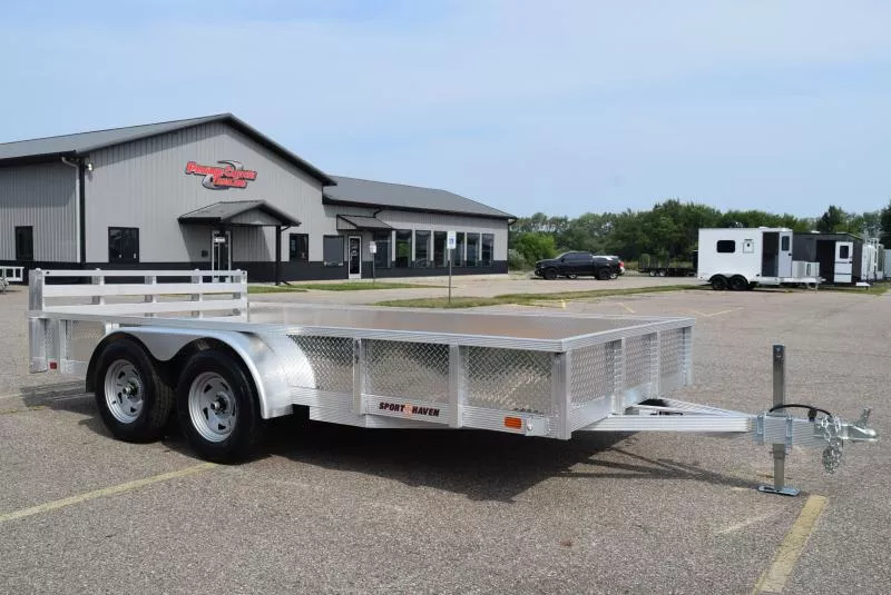 SPORT HAVEN 7x14 OPEN UTILITY w/ BI-FOLD RAMP GATE & ATP SIDES