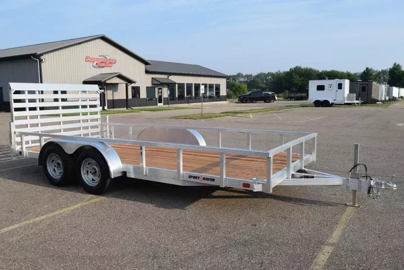 SPORT HAVEN 7x16 OPEN UTILITY TRAILER W/ HD REAR RAMP GATE