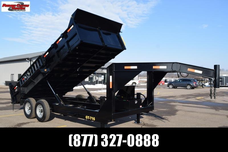 GRIFFIN 83"x16' GOOSENECK DUMP TRAILER w/ TARP KIT GRIFFIN 83"x16' GOOSENECK DUMP TRAILER w/ TARP KIT