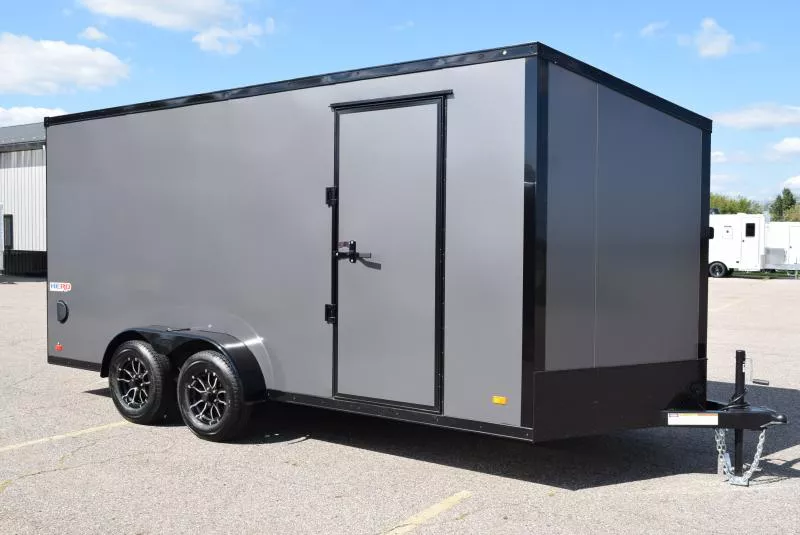 BRAVO HERO 7x16 ENCLOSED CARGO TRAILER - .080 POLYCOR EXTERIOR *MIDNIGHT EDITION*