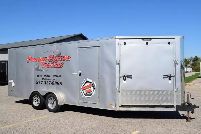 PRE-OWNED 2020 BRAVO 7x18+5 SCOUT ENCLOSED SNOWMOBILE/ATV/UTV TRAILER