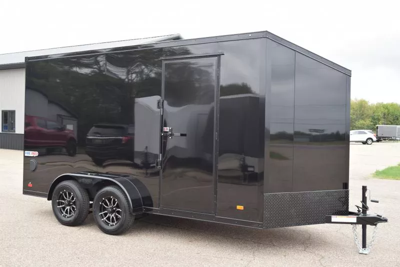 BRAVO HERO 7x14 ENCLOSED CARGO TRAILER - .080 POLYCOR EXTERIOR *MIDNIGHT EDITION*