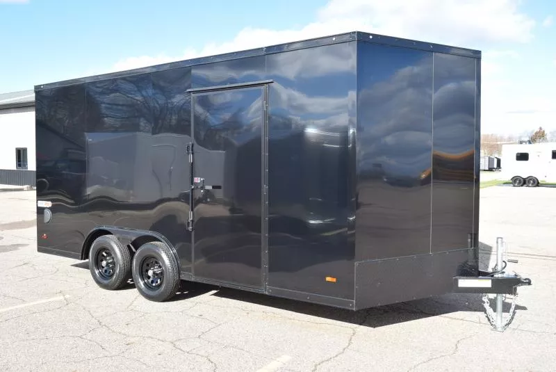 BRAVO HERO 8.5x16 ENCLOSED CARGO TRAILER - 7k GVWR - .080 POLYCOR EXTERIOR *MIDNIGHT PACKAGE*
