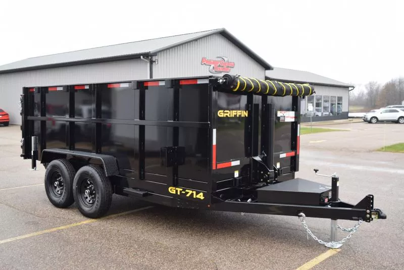 GRIFFIN 7x14 14K DUMP TRAILER w/ 48" SIDES AND TELESCOPING CYLINDER