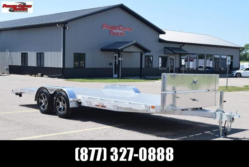 SPORT HAVEN 20' DELUXE ALUMINUM OPEN CAR HAULER w/ FRONT MOUNTED RAMPS SPORT HAVEN 20' DELUXE ALUMINUM OPEN CAR HAULER w/ FRONT MOUNTED RAMPS