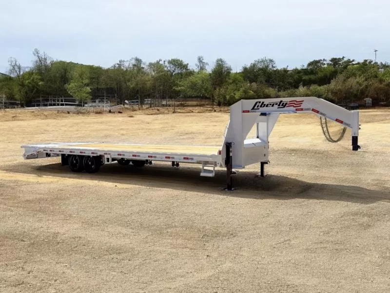 2025 Liberty LF16K102X25+5B12GN (102"x25'+5') 17.5K Gooseneck Flatbed Trailer w/Mammoth Ramps