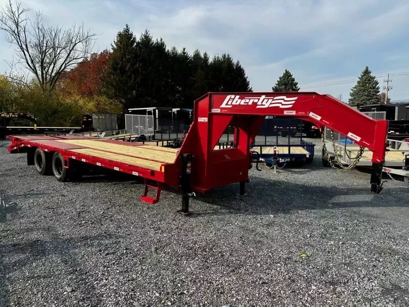 2025 Liberty LF22K102X20+5B12GN (102"x20'+5') 23.9K Gooseneck Flatbed Trailer w/Mammoth Ramps