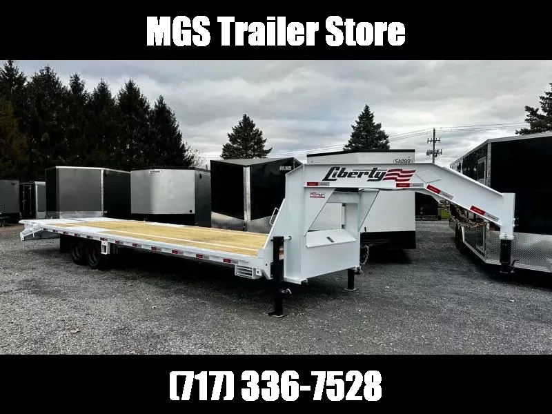 2025 Liberty LF16K102X25+5B12GN (102"x25'+5') 17.5K Gooseneck Flatbed Trailer w/Mammoth Ramps 1762808883