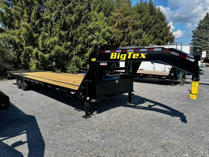 2026 Big Tex Trailers 14GN-30D5A-MRBK (102"x25'+5') 15.9K Gooseneck Flatbed Trailer w/MEGA Ramps