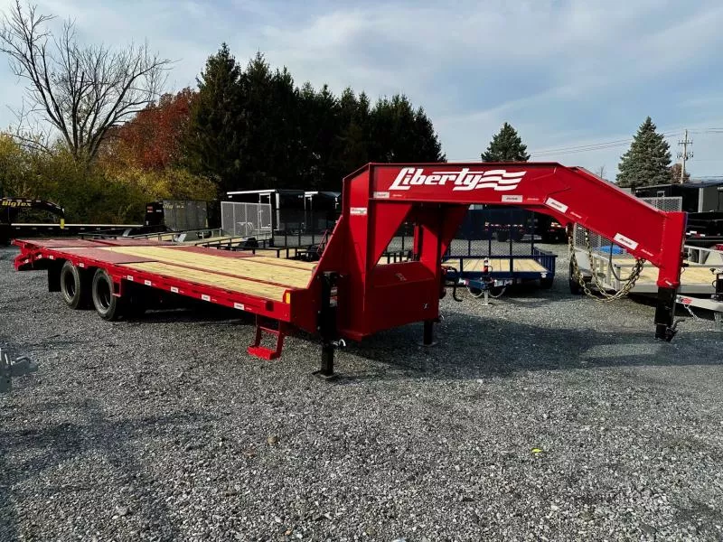2025 Liberty LF22K102X20+5B12GN (102"x20'+5') 23.9K Gooseneck Flatbed Trailer w/Mammoth Ramps