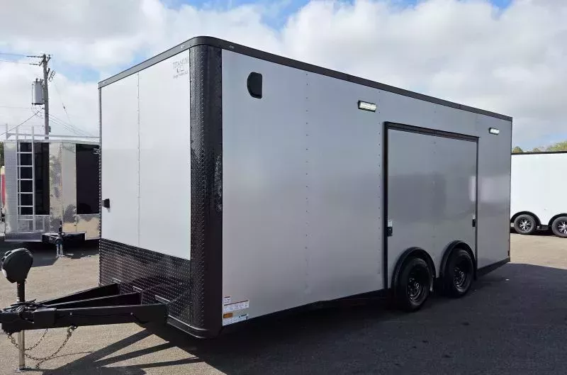 New 8.5x20 Torsion Spread Race Trailer - Gull Wing Escape Door - Enclosed Trailer / Car Hauler
