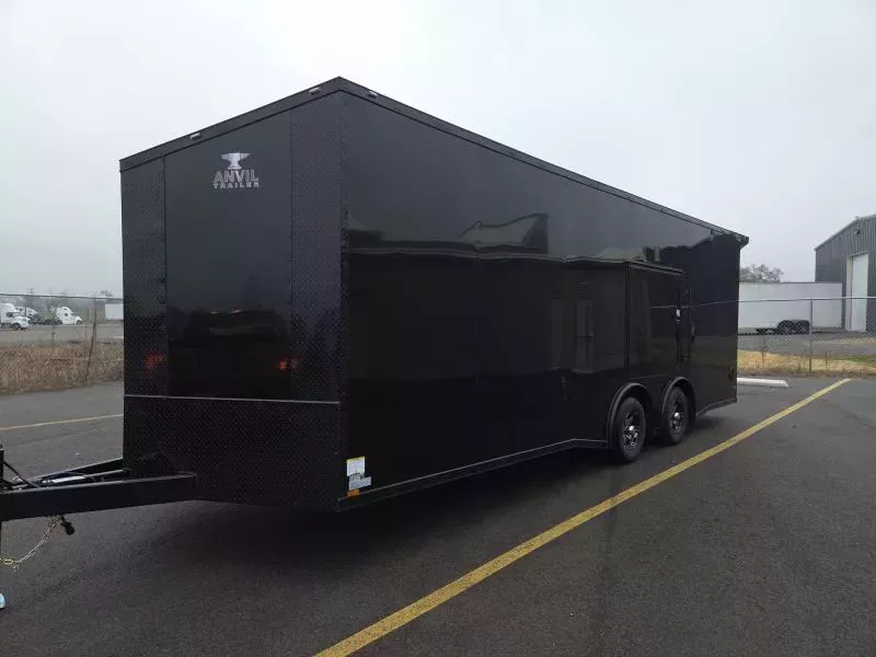 New 2026 8.5x24 - Torsion Spread - BlackOut .080 PolyCore Ext - Wing - Escape Door - 7.5' Int Ht - Enclosed Trailer / Car Hauler