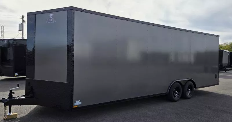 New 2026 8.5x24 - Gray/BlackOut .080 PolyCore Ext - 5200# Axles - 7' Int Ht - Enclosed Trailer / Car Hauler