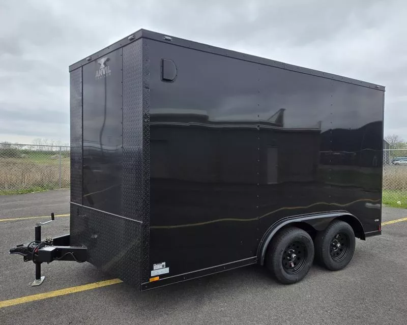 New 8x12 BlackOut - .080 Polycore Ext - Electric & A/C - Enclosed Trailer