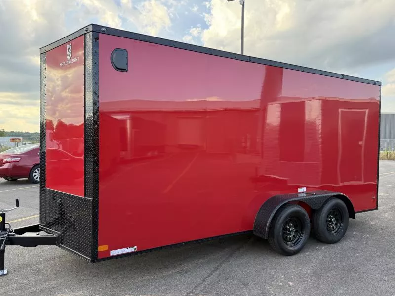 2026 Nationcraft 7x16 Red/BlackOut Screwless .080 PolyCore Ext - 7' Int Ht Enclosed Trailer