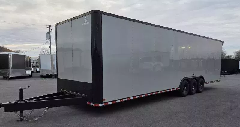 8.5x32 - Triple Torsion Axle - Gray / BlackOut .080 PolyCore Ext - Enclosed Trailer / Car Hauler