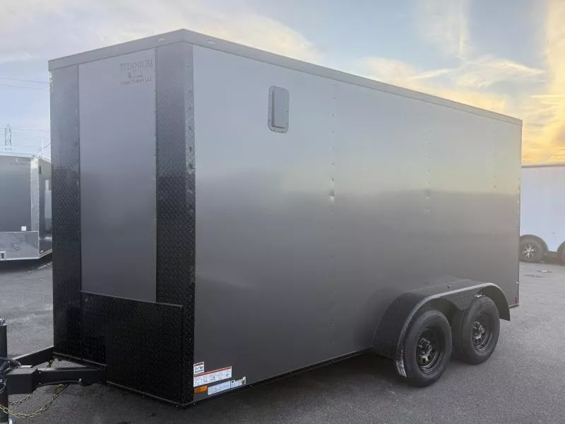 New 2026 7x14 - Gray/BlackOut .080 Polycore Ext - 7' Int Ht - Cargo / Enclosed Trailer