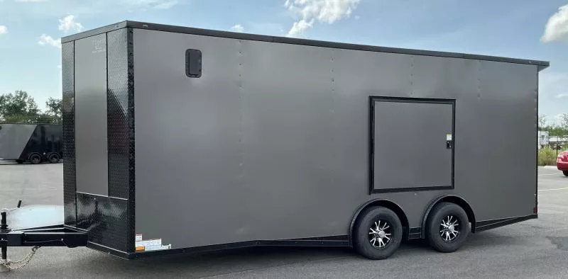 2025 Titanium 8.5x20 Torsion Spread - Gray/BlackOut .080 PolyCore Ext - Wing - Escape Door - 7.5' Int Ht Enclosed Trailer / Car Hauler