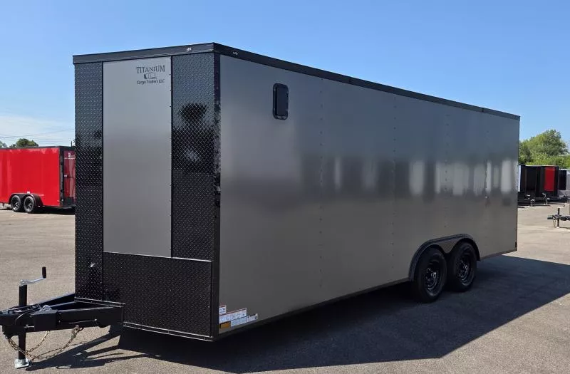 2026 Titanium 8.5x20 Gray/BlackOut .080 PolyCore Ext - 5200# Axles - 7' Int Ht Enclosed Trailer / Car Hauler