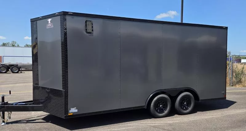 2026 Anvil 8.5x16 Gray/BlackOut .080 Polycore Ext - 7' Int Ht - Ext Tongue Enclosed Trailer / Car Hauler
