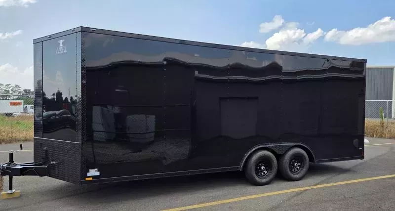 New 2026 8.5x20 - BlackOut .080 PolyCore Ext - 5200# Axles - 7' Int Ht - Enclosed Trailer / Car Hauler