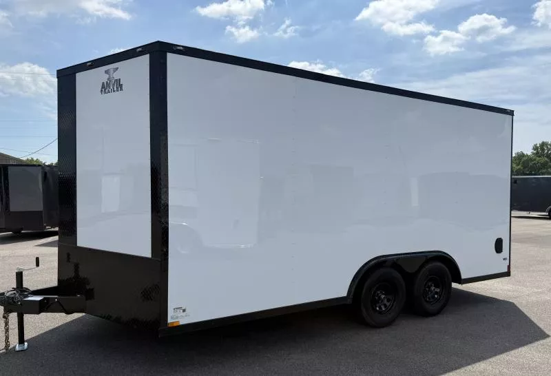 2025 Anvil 8.5x16 White/BlackOut .080 Polycore Ext - 7' Int Ht Enclosed Trailer / Car Hauler