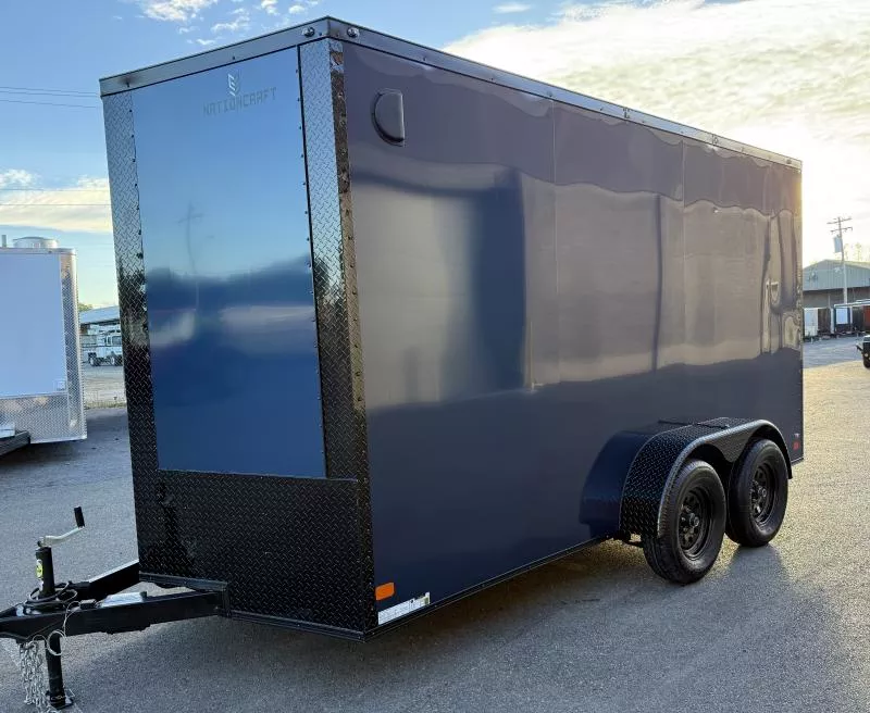 New 2026 7x14 - Dark Blue/BlackOut Screwless .080 PolyCore Ext - 7' Int Ht - Cargo / Enclosed Trailer